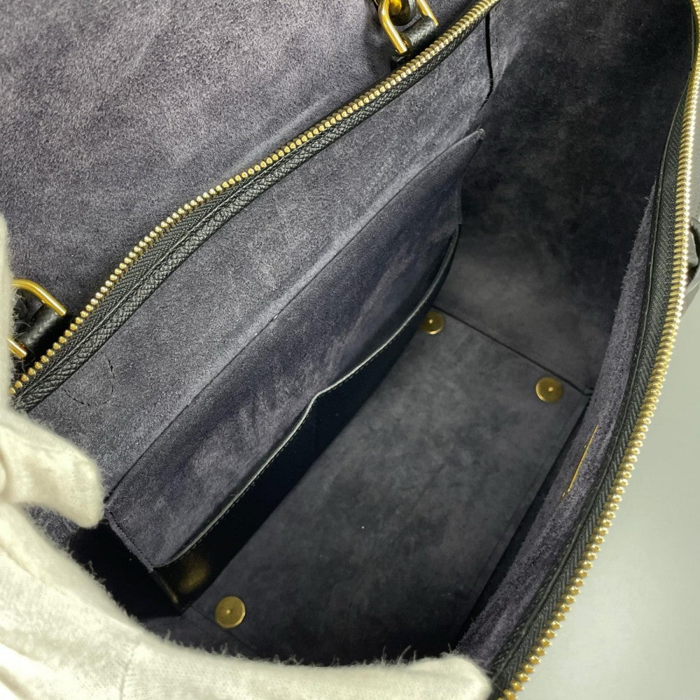 CELINE セリーヌ ハンドバッグ ベルトバッグ グレインカーフレザー ブラック 黒 ゴールド金具 レディース【中古品】