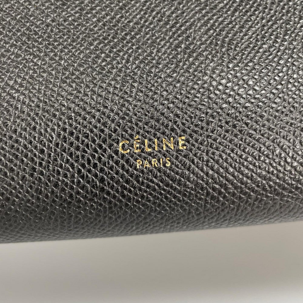 CELINE セリーヌ ハンドバッグ ベルトバッグ グレインカーフレザー ブラック 黒 ゴールド金具 レディース【中古品】