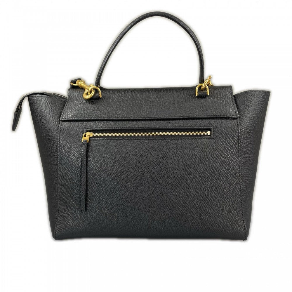 CELINE セリーヌ ハンドバッグ ベルトバッグ グレインカーフレザー ブラック 黒 ゴールド金具 レディース【中古品】