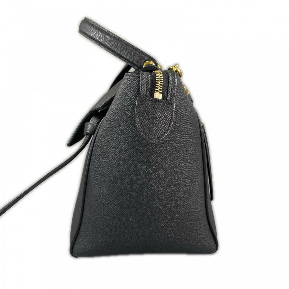 CELINE セリーヌ ハンドバッグ ベルトバッグ グレインカーフレザー ブラック 黒 ゴールド金具 レディース【中古品】