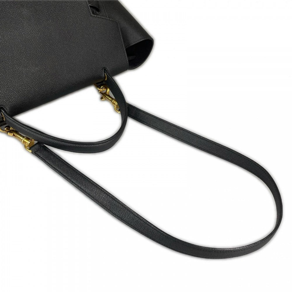 CELINE セリーヌ ハンドバッグ ベルトバッグ グレインカーフレザー ブラック 黒 ゴールド金具 レディース【中古品】