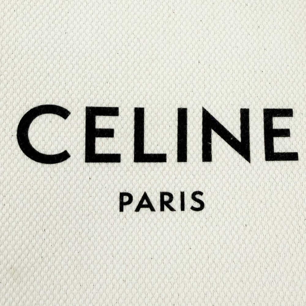 CELINE セリーヌ 2WAY ミニ バーティカルカバ ミニハンドバッグ ショルダーバッグ キャンバス レザー アイボリー ブラウン 茶 ゴールド金具 レディース【中古品】