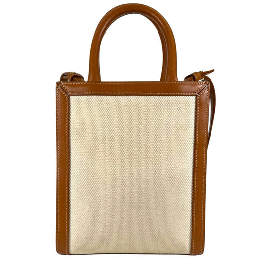 CELINE セリーヌ ショルダーバッグ ミニ バーティカル カバ 2WAY キャンバス カーフスキン レディース【中古品】
