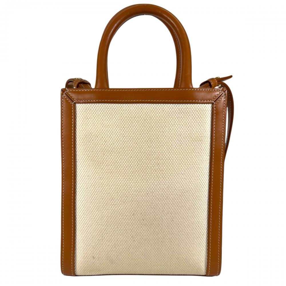 CELINE セリーヌ ショルダーバッグ ミニ バーティカル カバ 2WAY キャンバス カーフスキン レディース【中古品】
