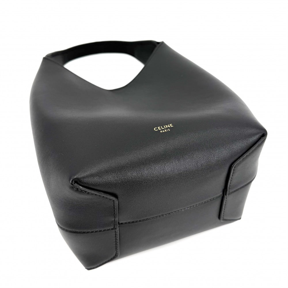 CELINE セリーヌ 2WAY スモールホーボー ハンドバッグ ショルダーバッグ レザー L10133Q71.38NO カーフ ブラック 黒 ゴールド金具 レディース【中古品】