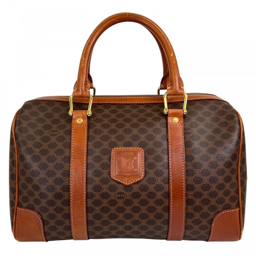 CELINE セリーヌ ボストンバッグ レザー ブラウン 茶 ゴールド金具 レディース【中古品】