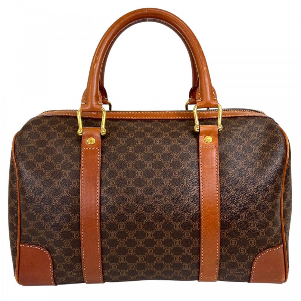 CELINE セリーヌ ボストンバッグ レザー ブラウン 茶 ゴールド金具 レディース【中古品】