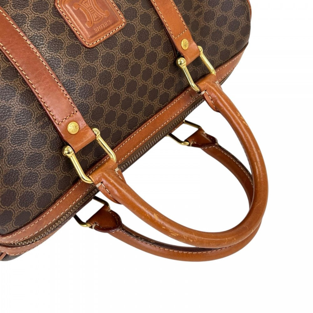 CELINE セリーヌ ボストンバッグ レザー ブラウン 茶 ゴールド金具 レディース【中古品】