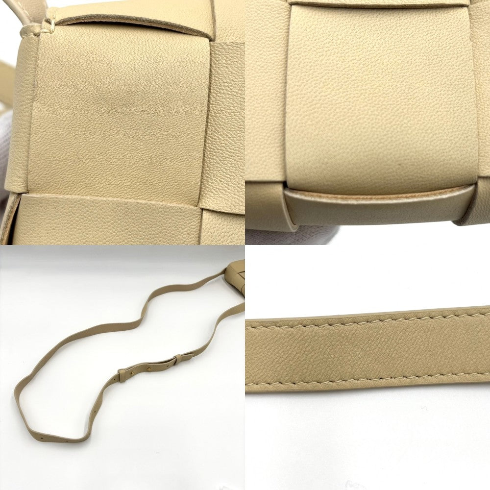【開店SALE】 BOTTEGAVENETA ボッテガヴェネタ ショルダーバッグ マキシイントレチャート カセット キャンディ ミニバッグ 鞄 かばん 666688 レザー ベージュ ゴールド金具 レディース【中古品】