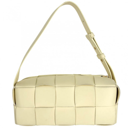BOTTEGAVENETA ボッテガヴェネタ ハンドバッグ スモールブリックカセット マキシイントレチャート ワンショルダーバッグ 鞄 かばん 729166 レザー イエロー ゴールド金具 レディース【中古品】