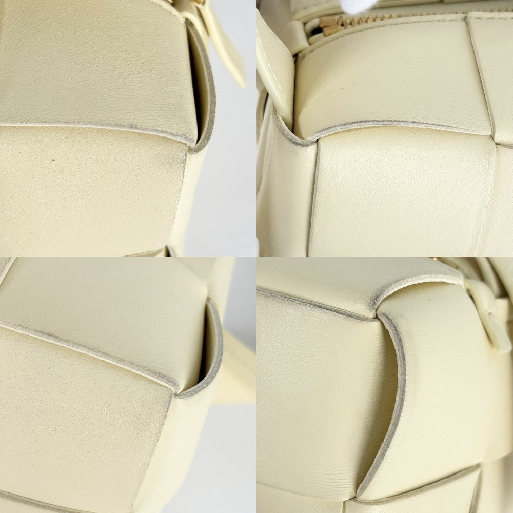 BOTTEGAVENETA ボッテガヴェネタ ハンドバッグ スモールブリックカセット マキシイントレチャート ワンショルダーバッグ 鞄 かばん 729166 レザー イエロー ゴールド金具 レディース【中古品】