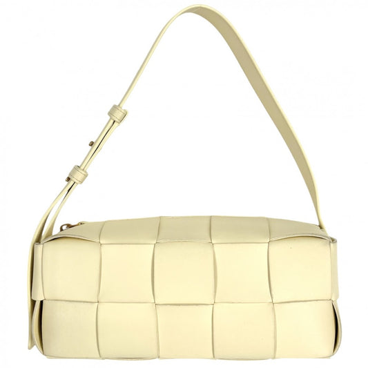 BOTTEGAVENETA ボッテガヴェネタ ハンドバッグ スモールブリックカセット マキシイントレチャート ワンショルダーバッグ 鞄 かばん 729166 レザー イエロー ゴールド金具 レディース【中古品】