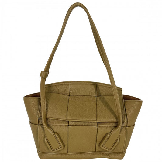 BOTTEGAVENETA ボッテガヴェネタ ハンドバッグ マキシイントレチャート アルコ トートバッグ レザー ブラウン系 ゴールド金具 レディース【中古品】