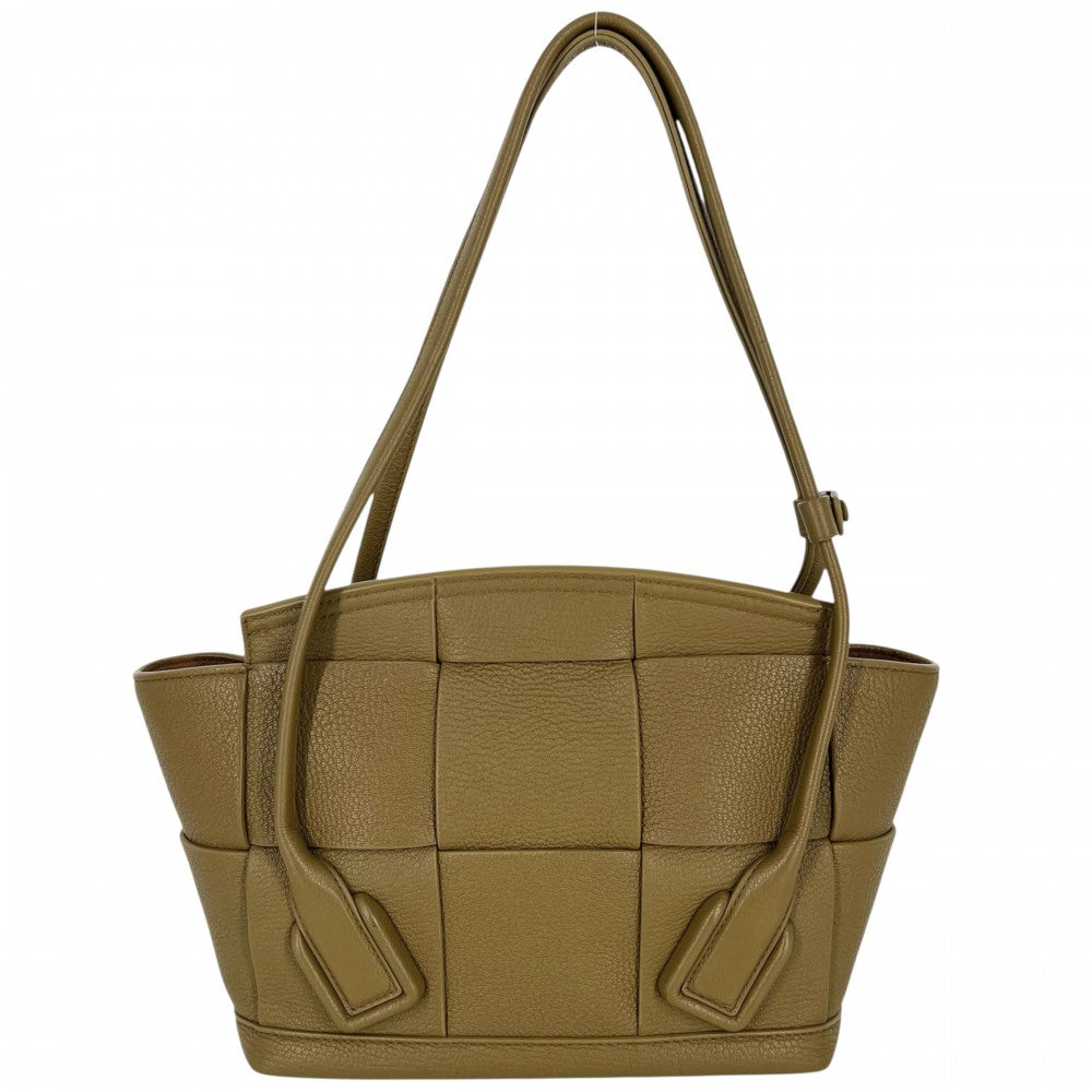 BOTTEGAVENETA ボッテガヴェネタ ハンドバッグ マキシイントレチャート アルコ トートバッグ レザー ブラウン系 ゴールド金具 レディース【中古品】