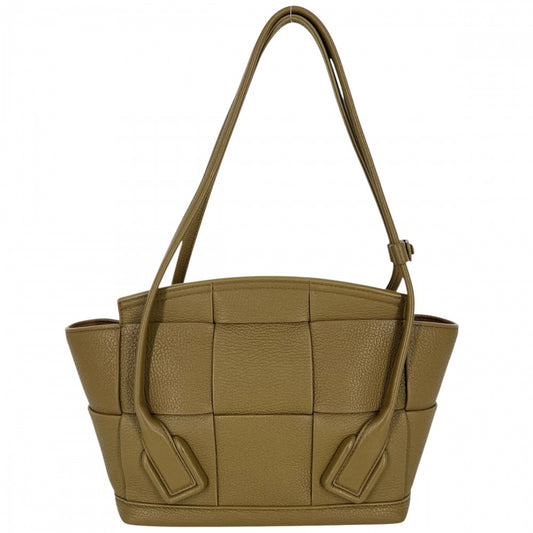 BOTTEGAVENETA ボッテガヴェネタ ハンドバッグ マキシイントレチャート アルコ トートバッグ レザー ブラウン系 ゴールド金具 レディース【中古品】