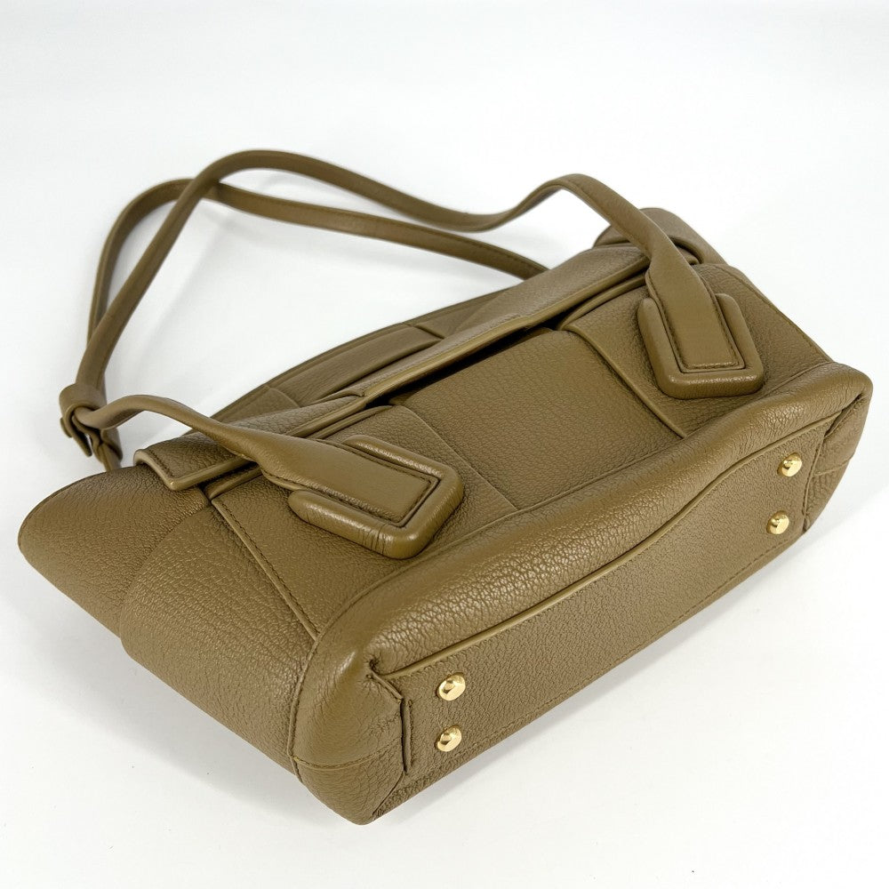 BOTTEGAVENETA ボッテガヴェネタ ハンドバッグ マキシイントレチャート アルコ トートバッグ レザー ブラウン系 ゴールド金具 レディース【中古品】