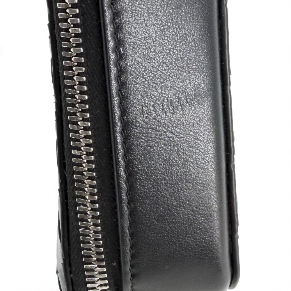BOTTEGAVENETA ボッテガヴェネタ 2WAY イントレチャート ゲッタウェイ フォンポーチ ミニハンドバッグ ショルダーバッグ 826829 レザー ブラック 黒 シルバー金具 ユニセックス【中古品】