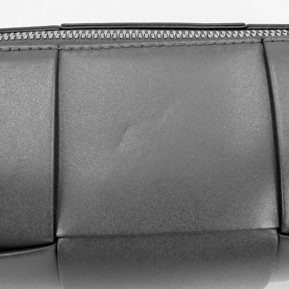 BOTTEGAVENETA ボッテガヴェネタ ショルダーバッグ マキシイントレチャート スモール カネット グレー系 レザー アルドアーズ シルバー金具 メンズ【中古品】