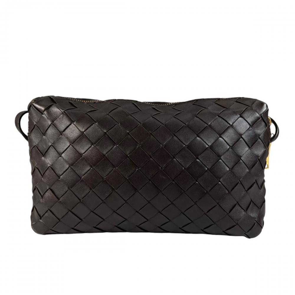 BOTTEGAVENETA ボッテガヴェネタ ショルダーバッグ イントレチャート ループ 597329 レザー ブラウン 茶 ゴールド金具 レディース【中古品】