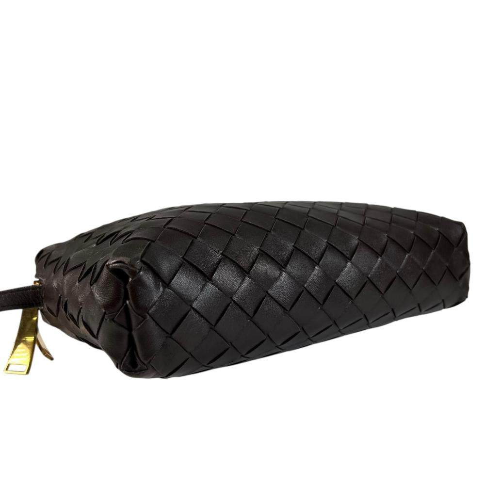 BOTTEGAVENETA ボッテガヴェネタ ショルダーバッグ イントレチャート ループ 597329 レザー ブラウン 茶 ゴールド金具 レディース【中古品】