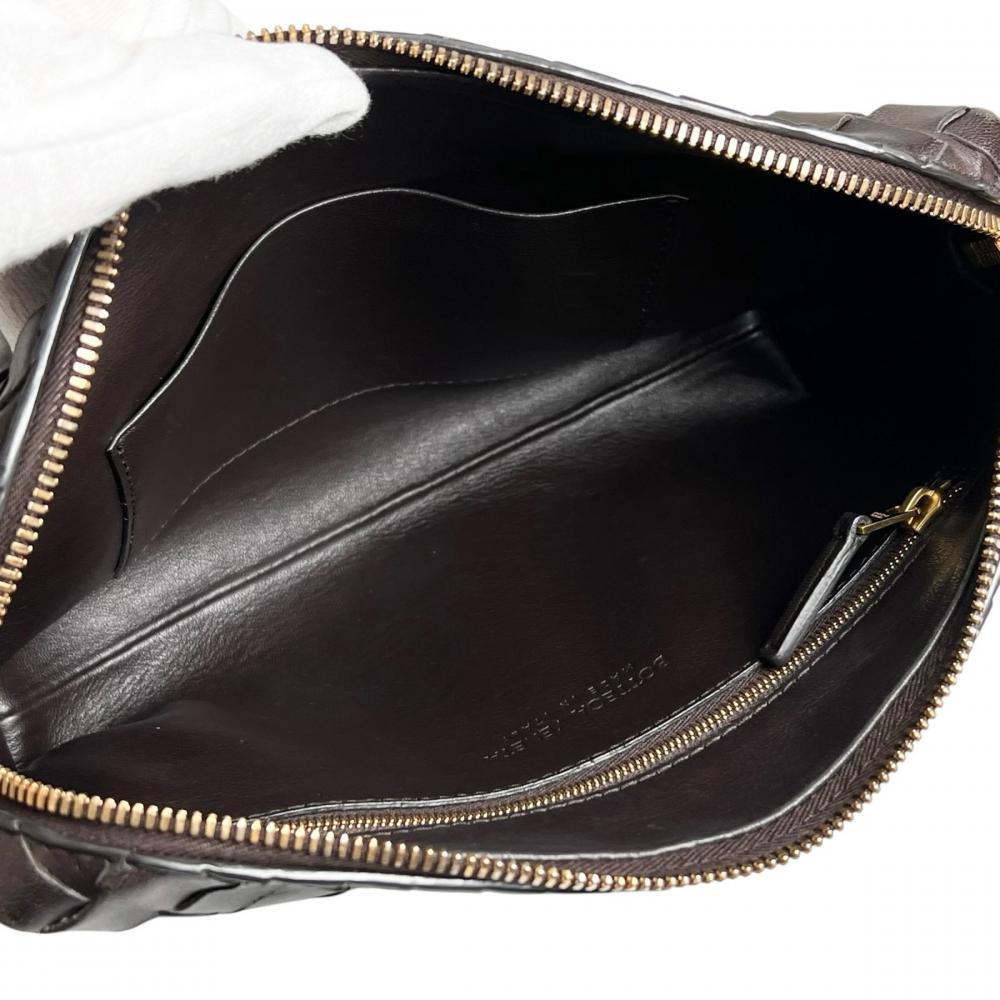 BOTTEGAVENETA ボッテガヴェネタ ショルダーバッグ イントレチャート ループ 597329 レザー ブラウン 茶 ゴールド金具 レディース【中古品】