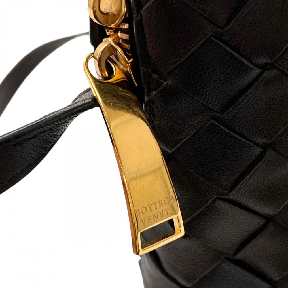 BOTTEGAVENETA ボッテガヴェネタ ショルダーバッグ イントレチャート ループ 597329 レザー ブラウン 茶 ゴールド金具 レディース【中古品】
