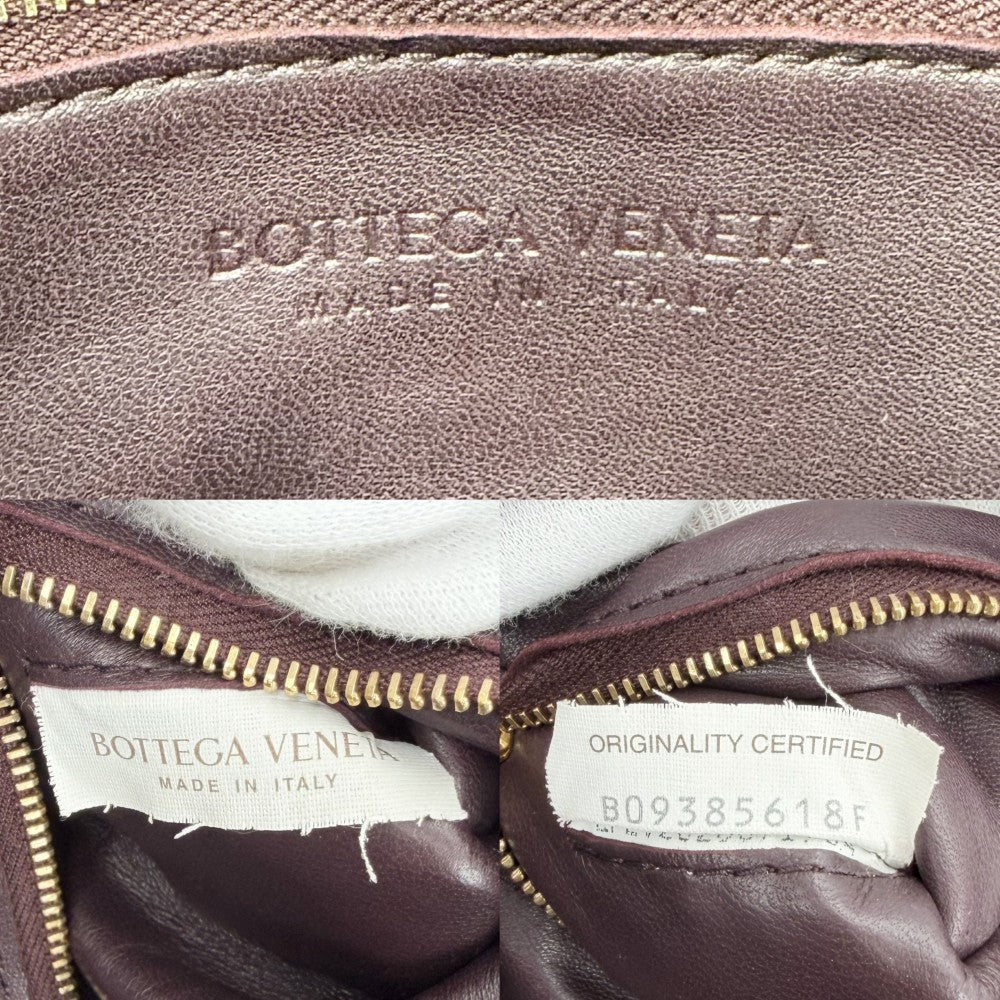 BOTTEGAVENETA ボッテガヴェネタ ショルダーバッグ マキシイントレチャート カセット レザー ブラウン 茶 ボルドー系 ゴールド金具 レディース【中古品】