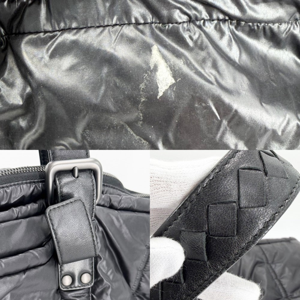 BOTTEGAVENETA ボッテガヴェネタ トートバッグ イントレチャート スピンネーカー ハンドバッグ 271681 ナイロン レザー ブラック 黒 ブラック金具 ユニセックス【中古品】