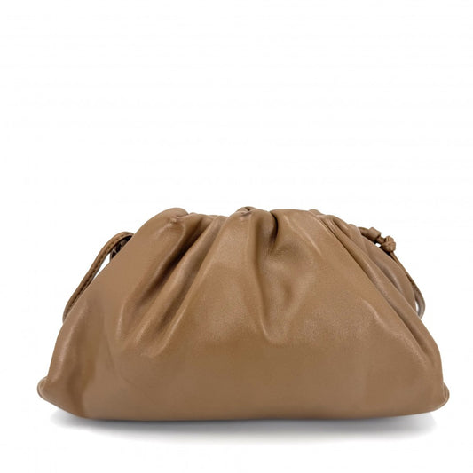 BOTTEGAVENETA ボッテガヴェネタ ショルダーバッグ ミニ ザ ポーチ レザー ブラウン 茶 ゴールド金具 レディース【中古品】
