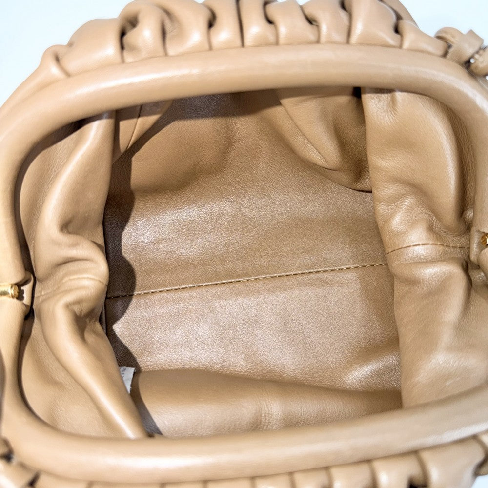 BOTTEGAVENETA ボッテガヴェネタ ショルダーバッグ ミニ ザ ポーチ レザー ブラウン 茶 ゴールド金具 レディース【中古品】