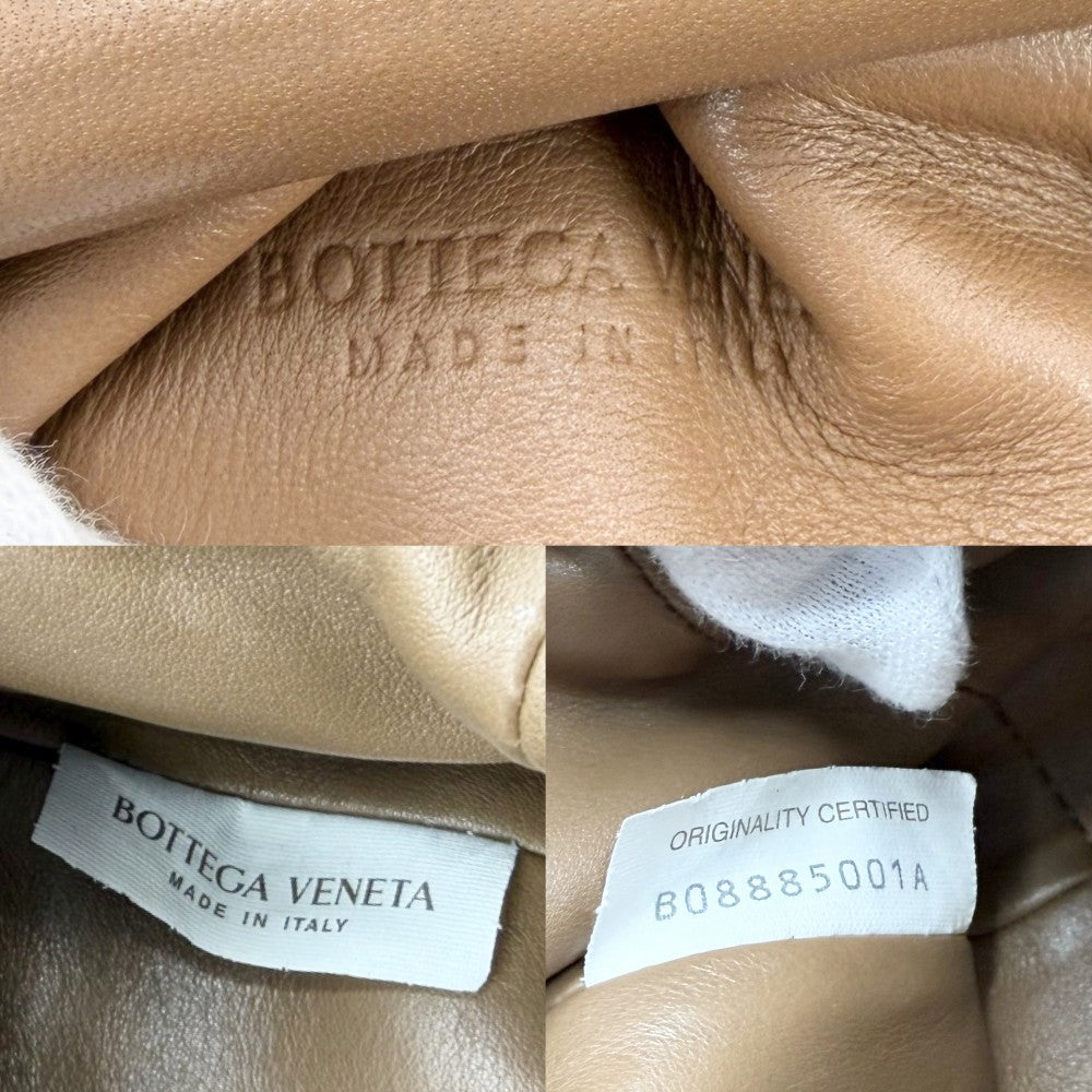 BOTTEGAVENETA ボッテガヴェネタ ショルダーバッグ ミニ ザ ポーチ レザー ブラウン 茶 ゴールド金具 レディース【中古品】