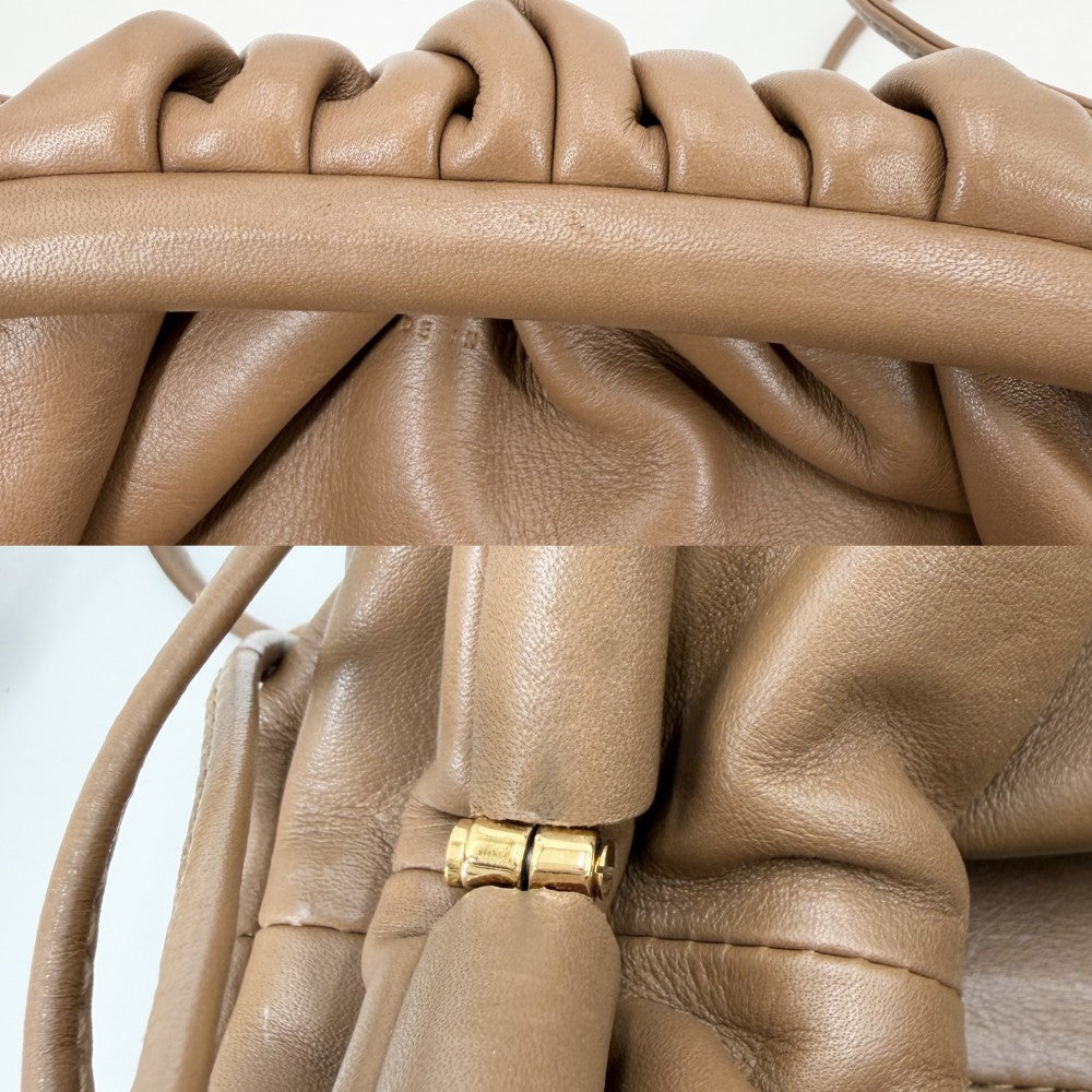 BOTTEGAVENETA ボッテガヴェネタ ショルダーバッグ ミニ ザ ポーチ レザー ブラウン 茶 ゴールド金具 レディース【中古品】