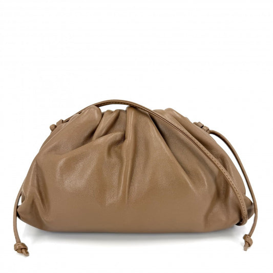 BOTTEGAVENETA ボッテガヴェネタ ショルダーバッグ ミニ ザ ポーチ レザー ブラウン 茶 ゴールド金具 レディース【中古品】