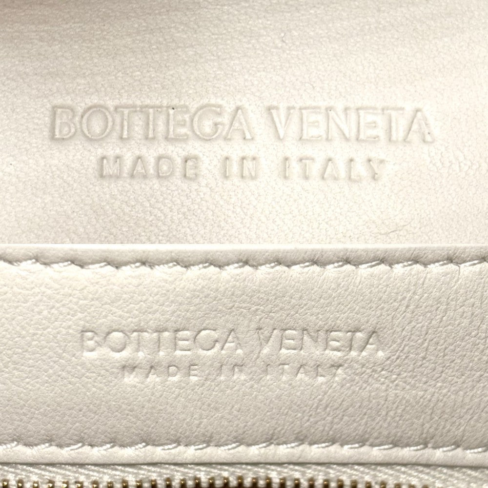 BOTTEGAVENETA ボッテガヴェネタ 2WAY イントレチャート スモール アンディアーモ ハンドバッグ ショルダーバッグ 766014 レザー ホワイト 白 レディース【中古品】