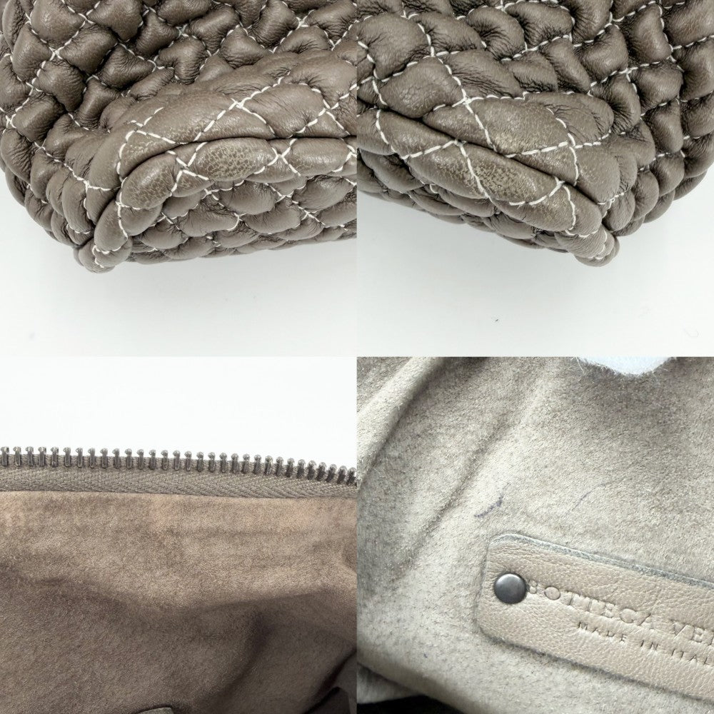 BOTTEGAVENETA ボッテガヴェネタ ハンドバッグ ワンハンドバッグ ショルダーバッグ レザー ブラウン 茶 マットブラック金具 レディース【中古品】