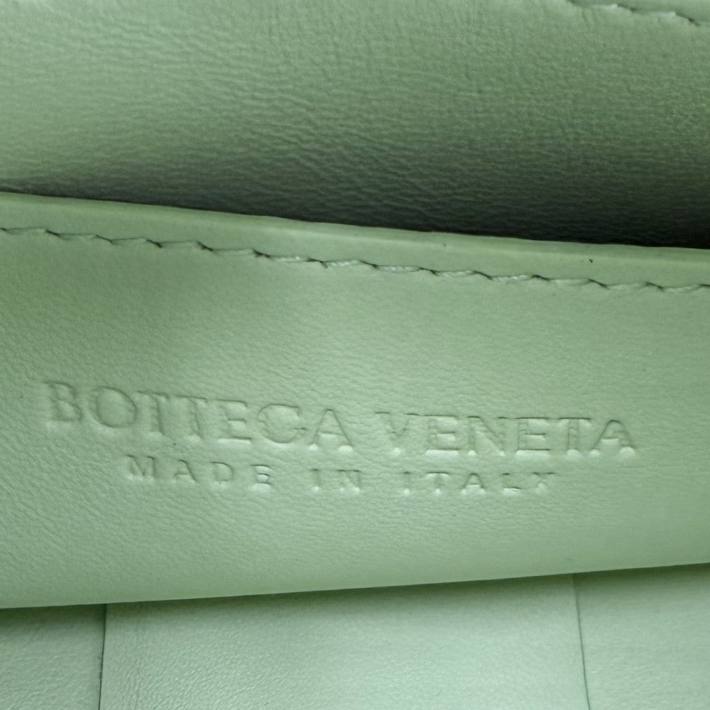 BOTTEGAVENETA ボッテガヴェネタ ハンドバッグ スモールブリックカセット マキシイントレチャート ワンショルダーバッグ 鞄 かばん 729166 レザー ライトグリーン ゴールド金具 レディース【中古品】