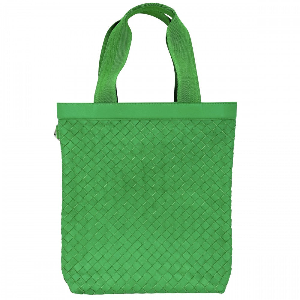 BOTTEGAVENETA ボッテガヴェネタ トートバッグ イントレチャート ハンドバッグ レザー グリーン 緑 シルバー金具 ユニセックス【中古品】