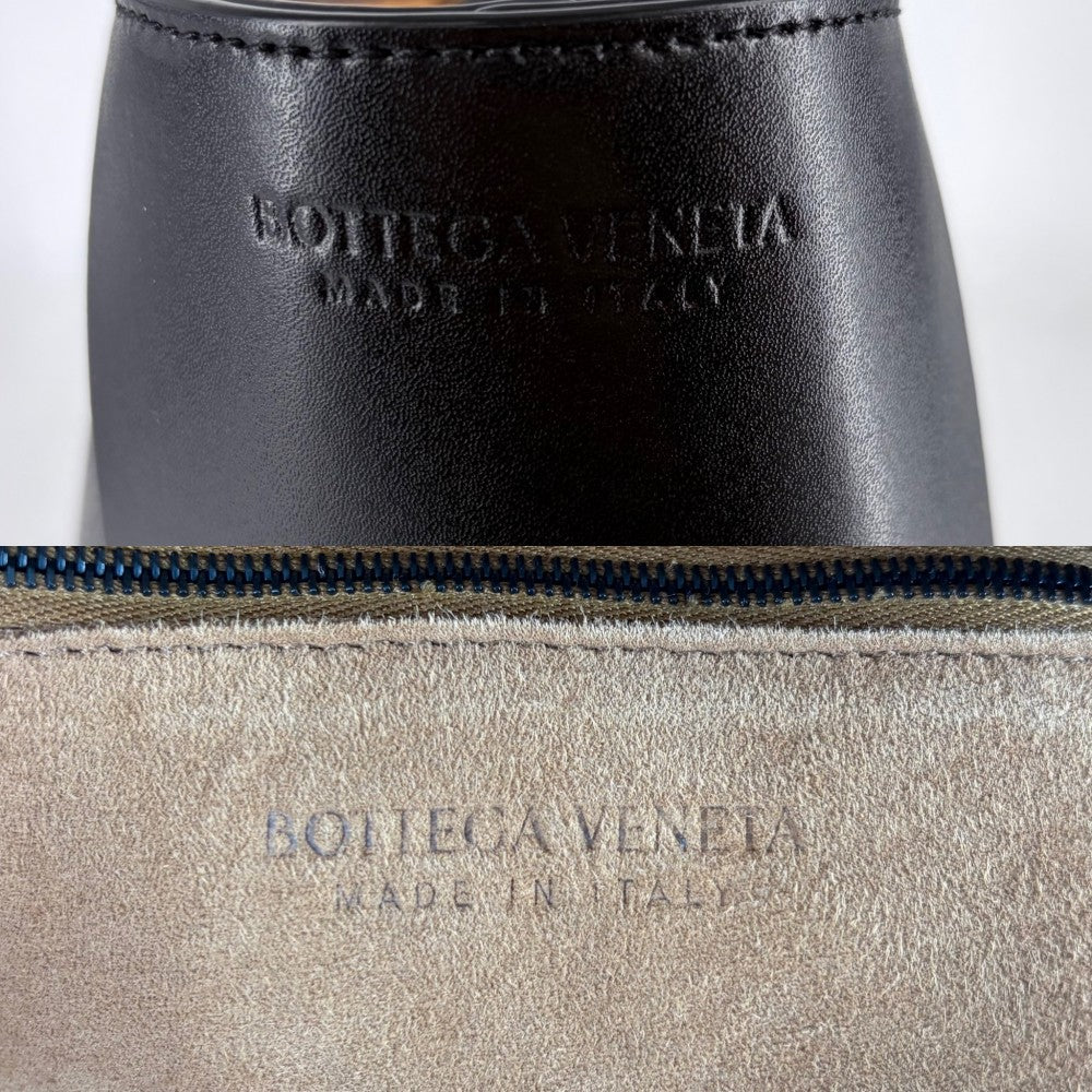 BOTTEGAVENETA ボッテガヴェネタ トートバッグ マキシイントレチャート アルコ トート ラージ レザー ブラック 黒 メンズ【中古品】