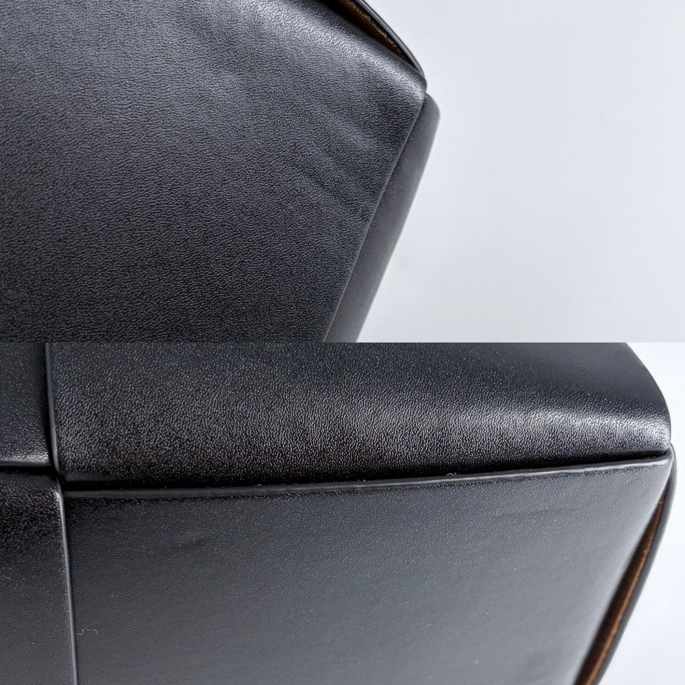 BOTTEGAVENETA ボッテガヴェネタ トートバッグ マキシイントレチャート アルコ トート ラージ レザー ブラック 黒 メンズ【中古品】