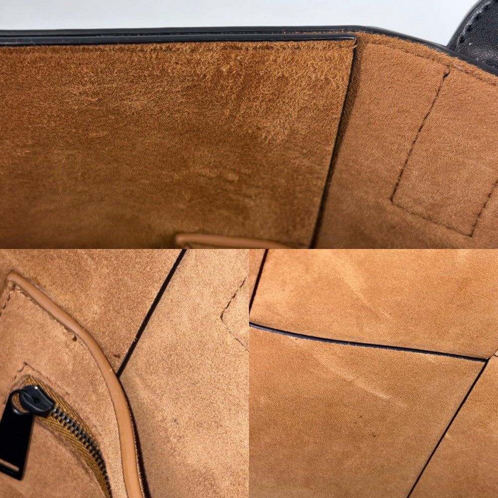 BOTTEGAVENETA ボッテガヴェネタ トートバッグ マキシイントレチャート アルコ トート ラージ レザー ブラック 黒 メンズ【中古品】