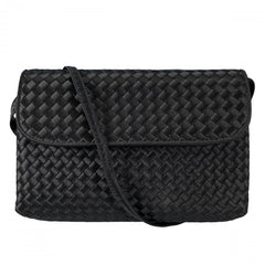 BOTTEGAVENETA ボッテガヴェネタ ショルダーバッグ イントレチャート サテン シルク ブラック 黒 ゴールド金具 レディース【中古品】