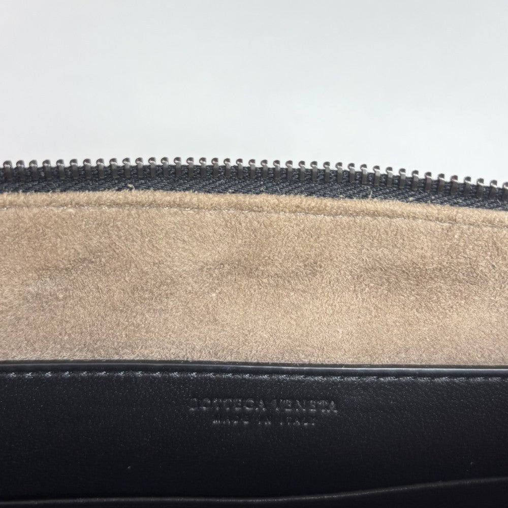 BOTTEGAVENETA ボッテガヴェネタ ショルダーバッグ イントレチャート チェーンショルダー レザー ブラック 黒 アンティークゴールド金具 レディース【中古品】