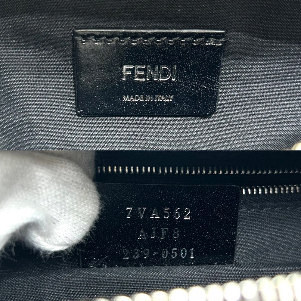 FENDI フェンディ ボディバッグ ズッカ ダイアゴナルベルトバッグ ウエストポーチ 鞄 かばん 7VA562 PVCコーティングキャンバス レザー ブラウン 茶 シルバー金具 メンズ【中古品】