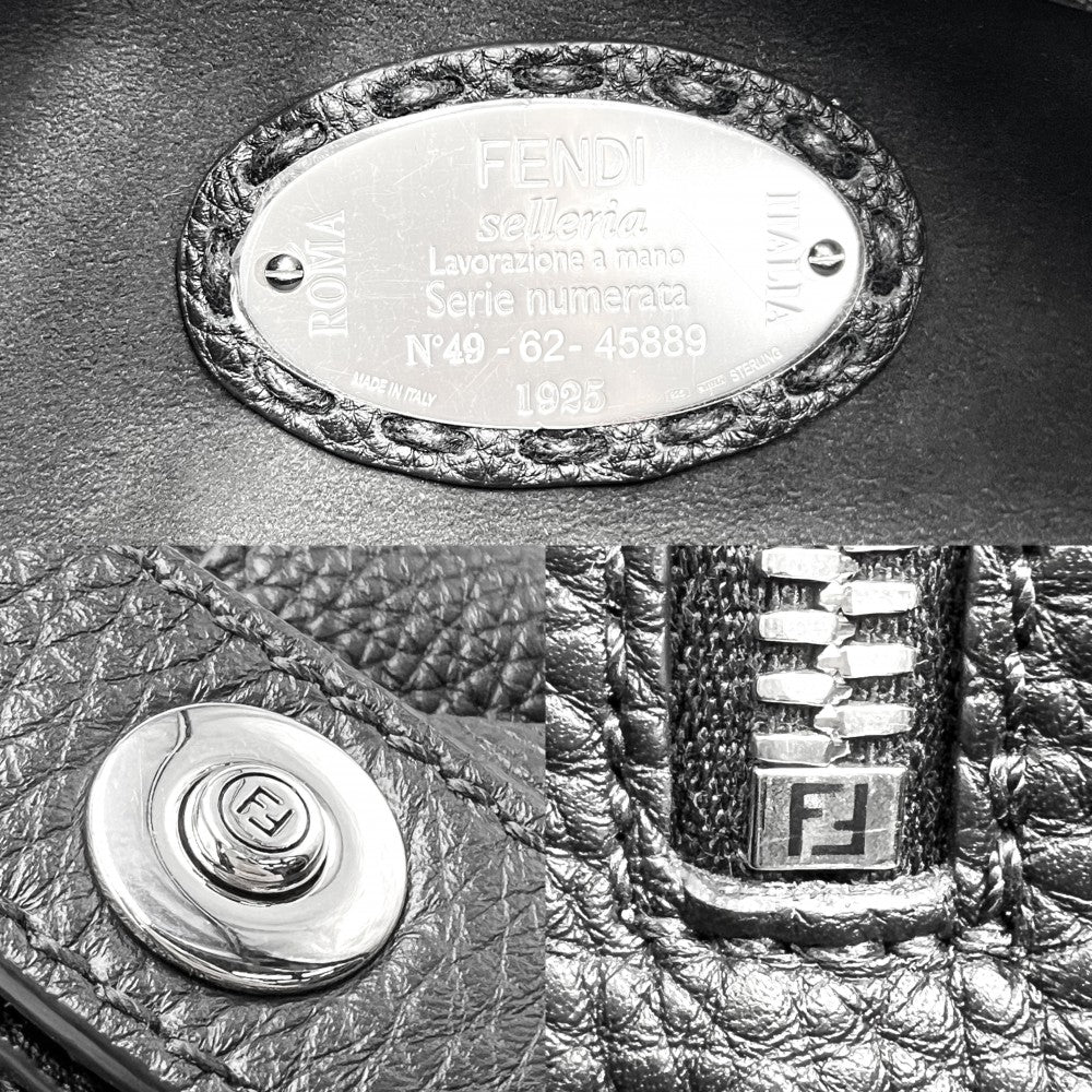 【開店SALE】 FENDI フェンディ 2WAY セレリア シエスタスモール ハンドバッグ ショルダーバッグ かばん 鞄 7VA639 レザー ブラック 黒 シルバー金具 レディース【中古品】