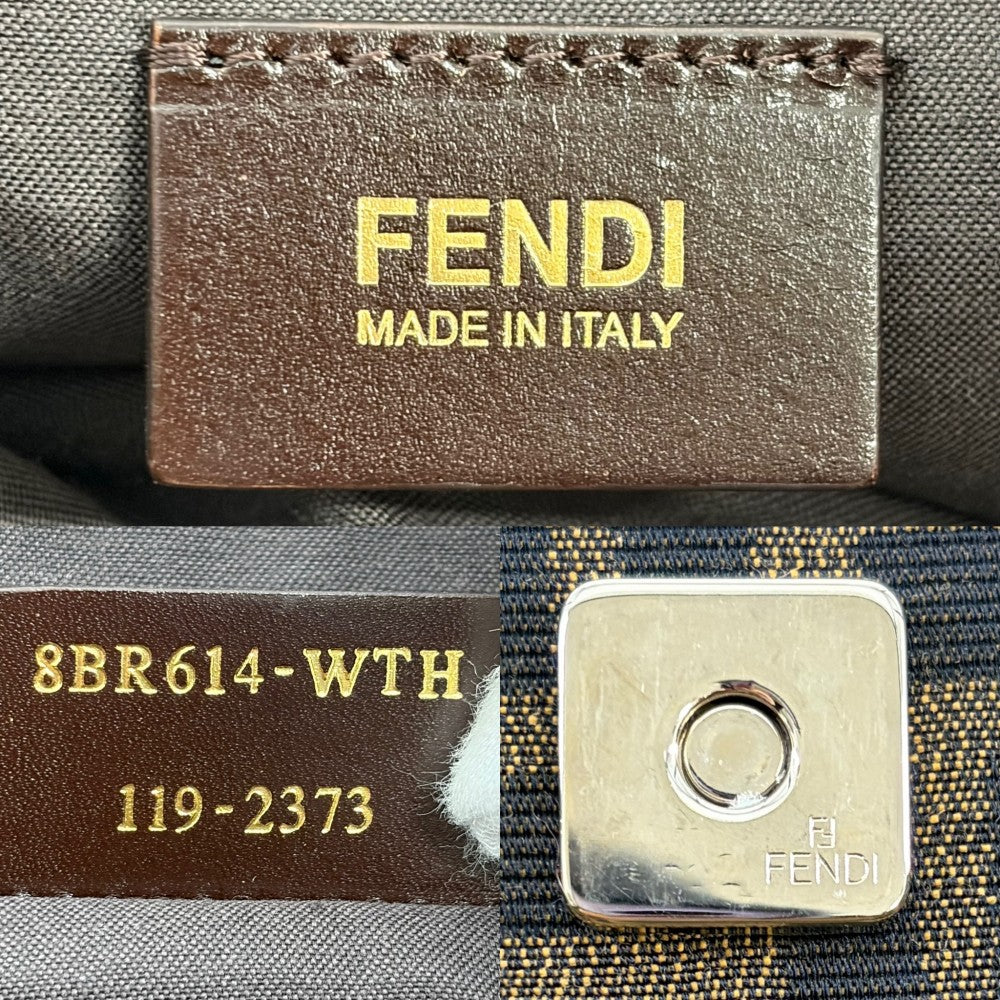 【開店SALE】 FENDI フェンディ ハンドバッグ ミア ズッカ マンマバケット Mamma Bucket 8BR614 キャンバス レザー ブラウン 茶 ゴールド金具 レディース【中古品】
