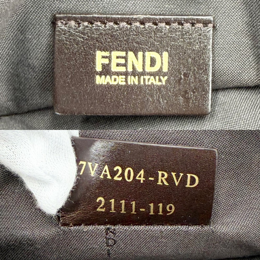 FENDI フェンディ ショルダーバッグ ズッカ 7VA204 コーティングキャンバス レザー ブラウン 茶 ゴールド金具 レディース【中古品】