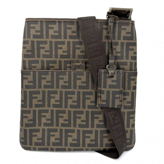 FENDI フェンディ ショルダーバッグ ズッカ Mamma Bucket 7VA207 コーティングキャンバス ブラウン 茶 ゴールド金具 レディース【中古品】