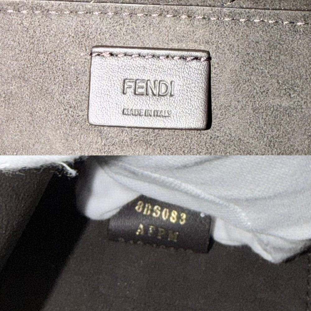 FENDI フェンディ ショルダーバッグ ズッカ オリガミ ミニ Origami 8BS083 コーティングキャンバス レザー ベージュ ゴールド金具 レディース【中古品】