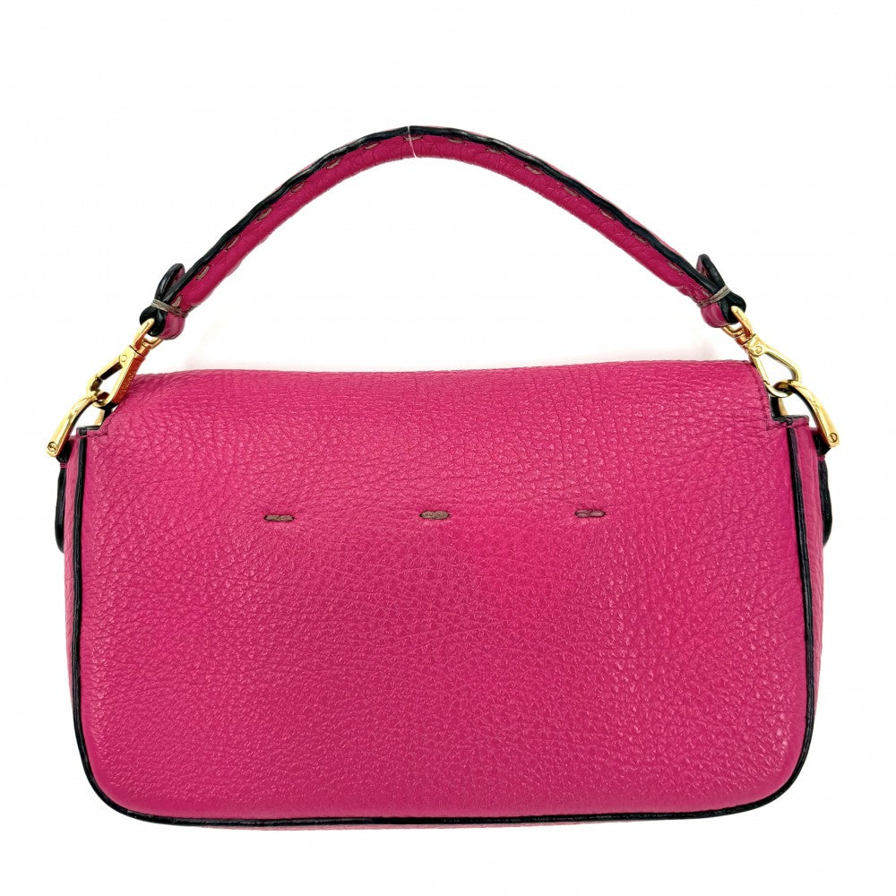 FENDI フェンディ 2WAY セレリア バゲットスモール ワンハンドバッグ ショルダーバッグ レザー ピンク ゴールド金具 レディース【中古品】