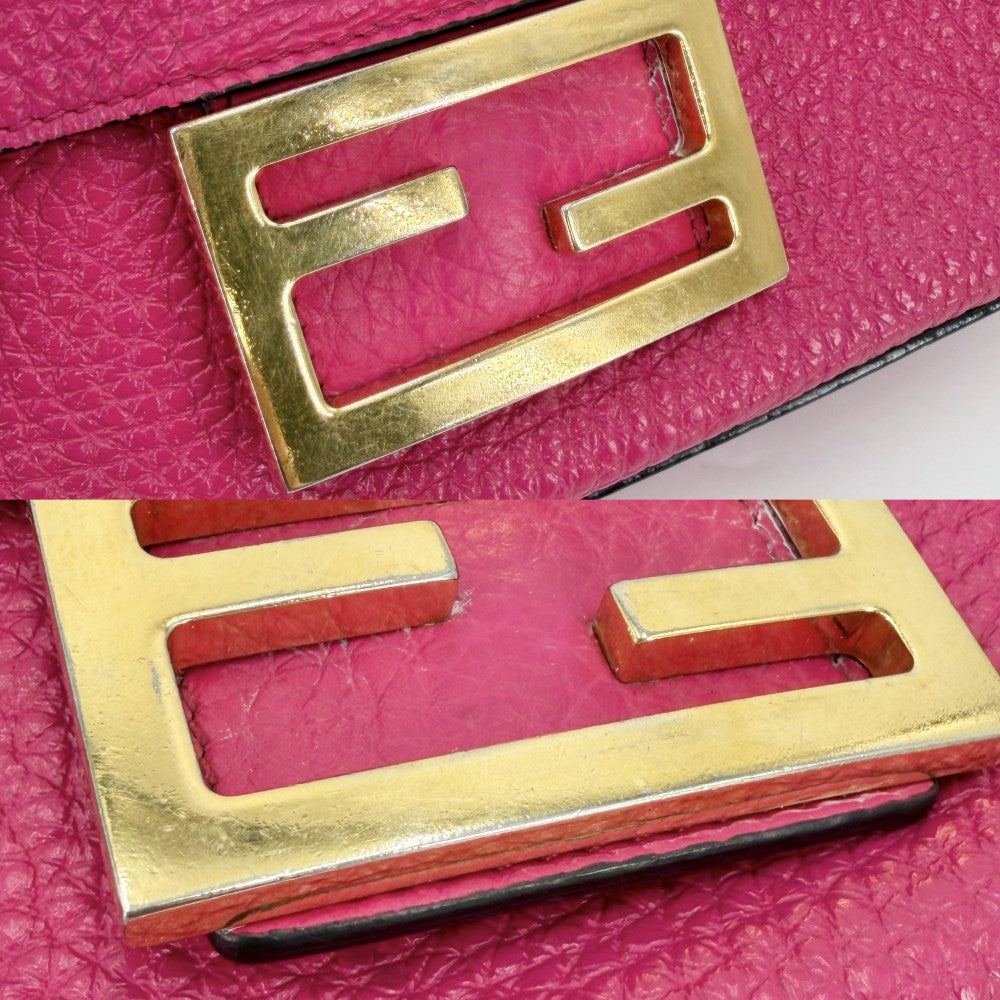 FENDI フェンディ 2WAY セレリア バゲットスモール ワンハンドバッグ ショルダーバッグ レザー ピンク ゴールド金具 レディース【中古品】